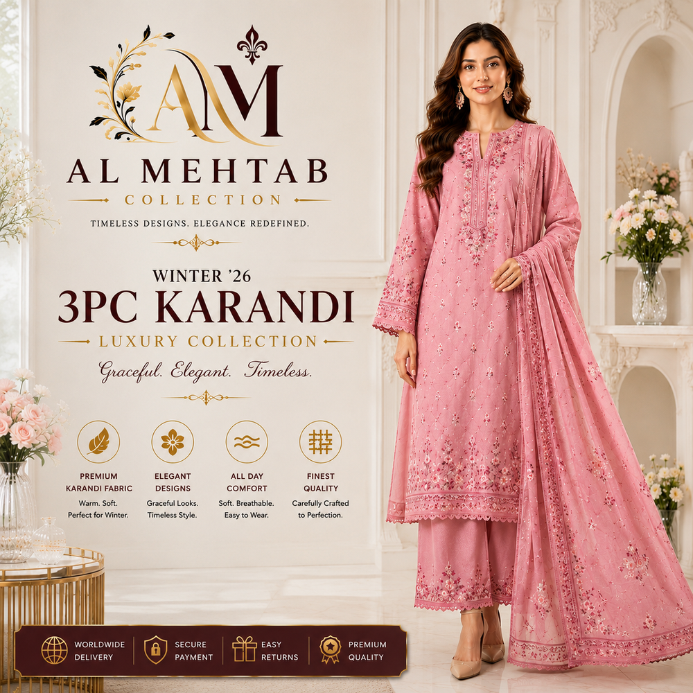 3PC KARANDI - AL- Mehtab Collection 
